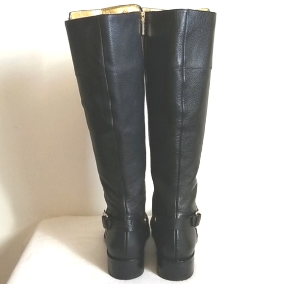 Michael Kors Black Leather Knee High Riding Boots - Picture 7 of 13